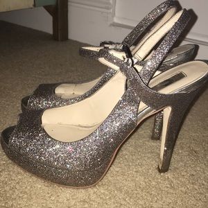 INC Sparkle Stiletto Platform Heels